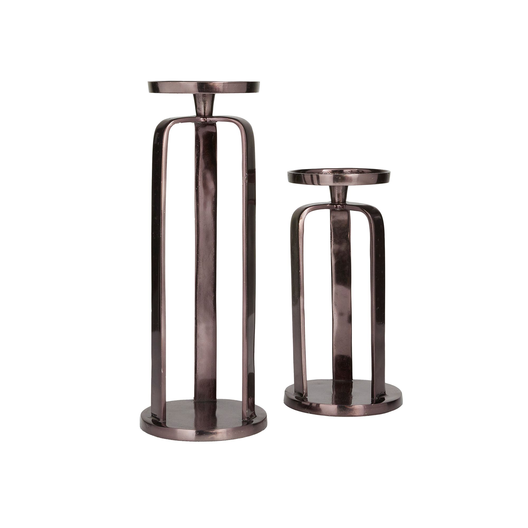 CosmoLiving by Cosmopolitan Candle Holder 2-piece Set, Black
