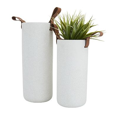 CosmoLiving by Cosmopolitan Brown Strap Handle Vase 2-piece Set