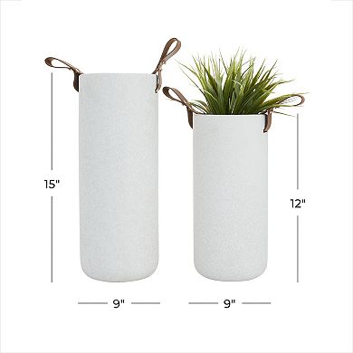CosmoLiving by Cosmopolitan Brown Strap Handle Vase 2-piece Set