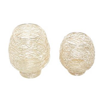CosmoLiving by Cosmopolitan Spun Candle Holder Table Decor 2 pc Set