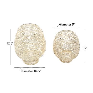 CosmoLiving by Cosmopolitan Spun Candle Holder Table Decor 2-piece Set