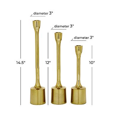 CosmoLiving by Cosmopolitan Gold Finish Taper Candle Holder 3-piece Set
