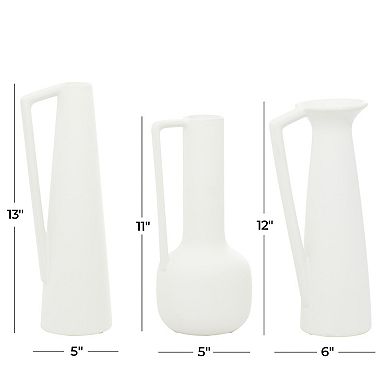 CosmoLiving by Cosmopolitan White Matte Vase Table Decor 3-piece Set
