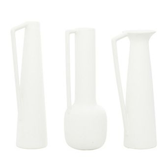 CosmoLiving by Cosmopolitan White Matte Vase Floor Decor 3 pc Set