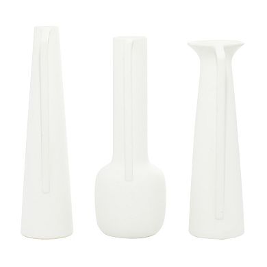 CosmoLiving by Cosmopolitan White Matte Vase Floor Decor 3-piece Set