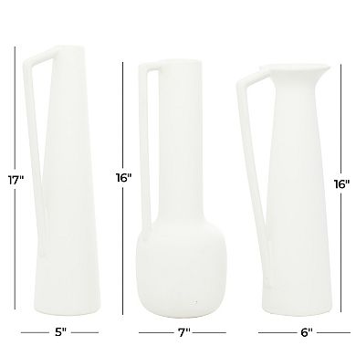 CosmoLiving by Cosmopolitan White Matte Vase Floor Decor 3-piece Set