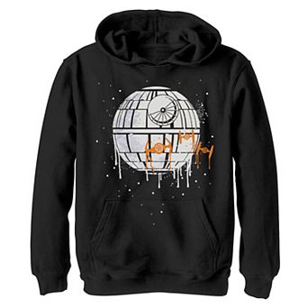 Boys 8-20 Star Wars Death Star Orange Ship Drip Hoodie