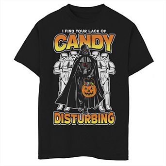 Boys 8-20 Star Wars Darth Vade I Find Your Lack Of Candy Disturbing Graphic Tee