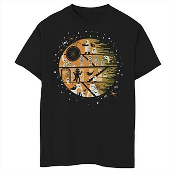 Boys 8-20 Star Wars Death Star With Ghosts Poster Graphic Tee