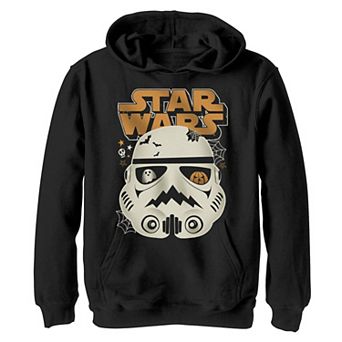 Boys 8-20 Star Wars Trooper Spooky Helmet Logo Hoodie