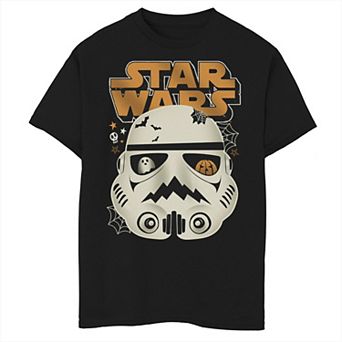 Boys 8-20 Star Wars Trooper Spooky Helmet Logo Graphic Tee