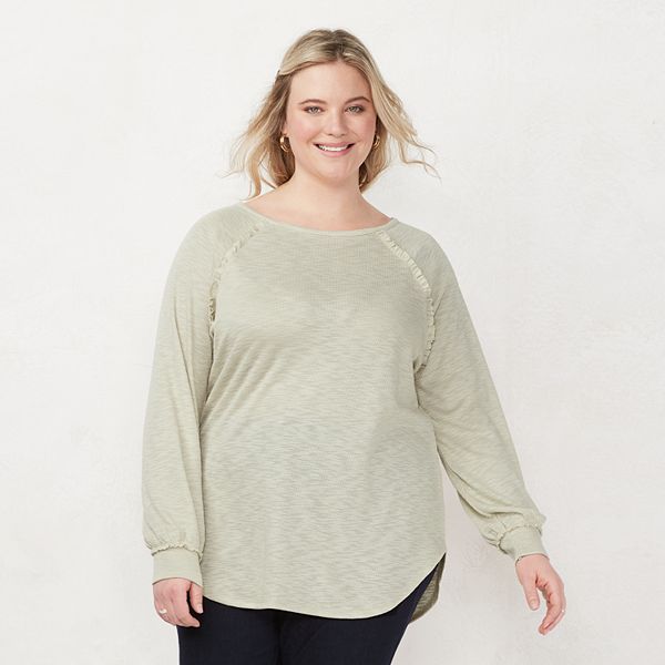 Plus Size LC Lauren Conrad Raglan Sleeve Top