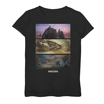 Girls 7-16 Star Wars: The Mandalorian Chapter 9 Concept Art Panels Graphic Tee