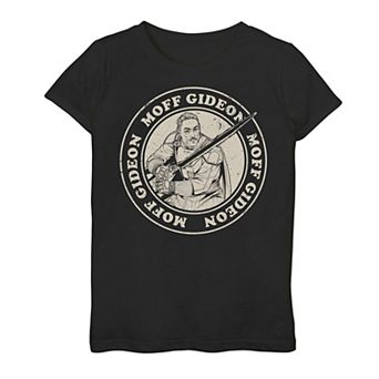 Girls 7-16 Star Wars: The Mandalorian Moff Gideon Stamp Circle Portrait Graphic Tee