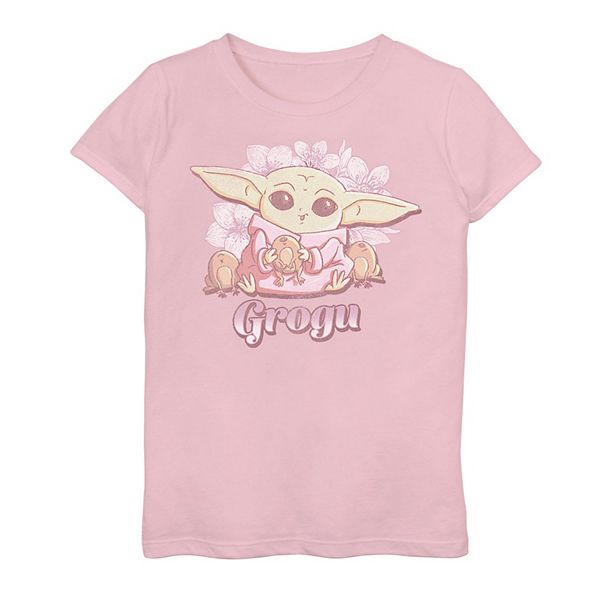 Girls 7-16 Star Wars: The Mandalorian Grogu Floral Portrait Graphic Tee