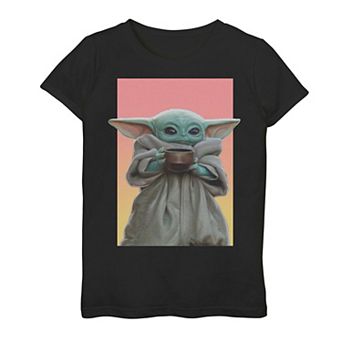 Girls 7-16 Star Wars The Mandalorian The Child Eating Poster Tee