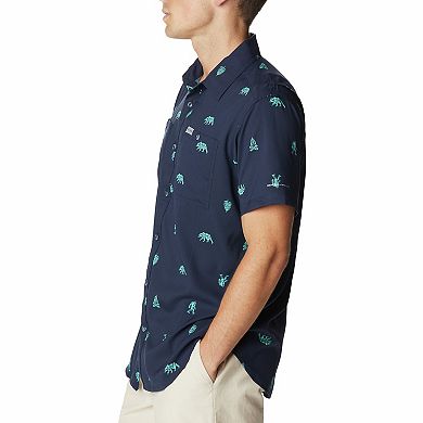 Men's Columbia UPF 40 Utilizer Printed Short Sleeve Button-Down Shirt