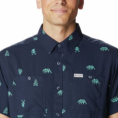Men's Columbia UPF 40 Utilizer Printed Short Sleeve Button-Down Shirt