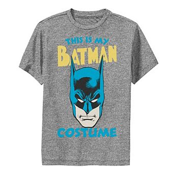 Boys 8-20 DC Comics Batman This Is My Costume Text Poster Performance Graphic Tee