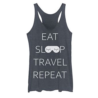 Juniors' Eat Sleep Travel Repeat Tank Top