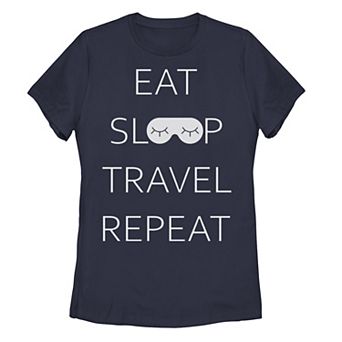 Juniors' Eat Sleep Travel Repeat Tee