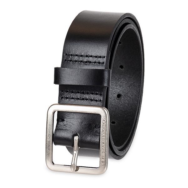 Center Bar Buckle Leather Belt
