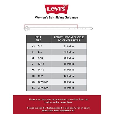 Women's & Plus Levi's® Square Center Bar Buckle Leather Belt