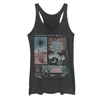 Juniors' "Live to Wander" Desert Collage Graphic Tank Top