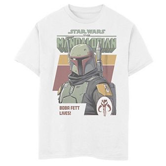 Boys 8-20 Star Wars: The Mandalorian Boba Fett Comic Style Portrait Graphic Tee