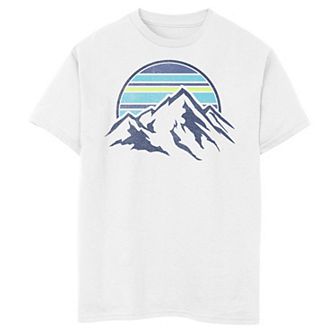 Boys 8-20 Trendy Sunset Mountain Range Pocket Graphic Tee