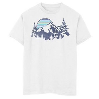 Boys 6-20 Mountain Range Retro Portrait Graphic Tee