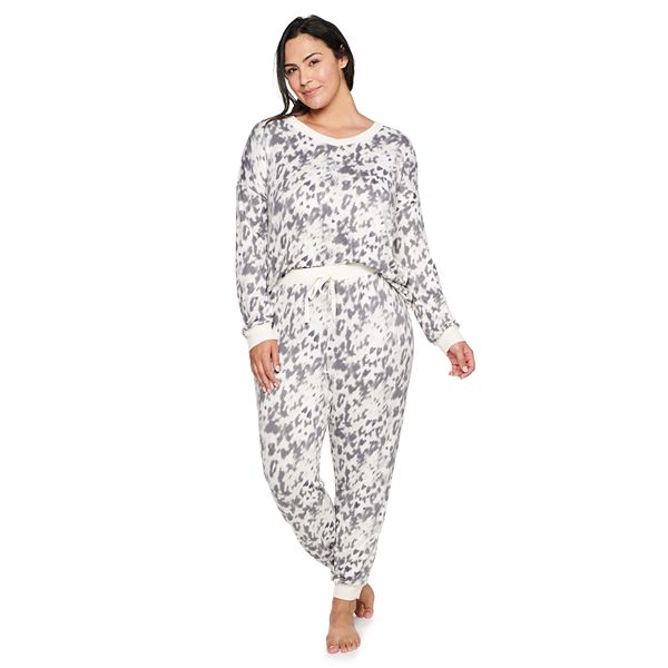 Plus Size Sonoma Goods For Life® Ribbed V-Neck Pajama Top & Pajama ...