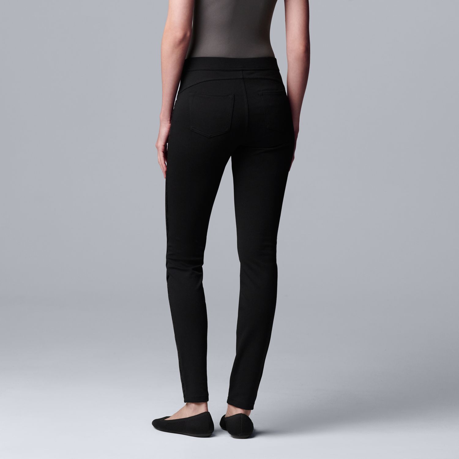 womens skinny black slacks