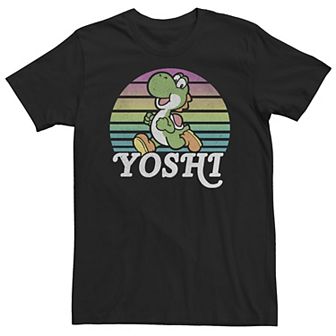Big & Tall Super Mario Yoshi Retro Line Run Portrait Tee