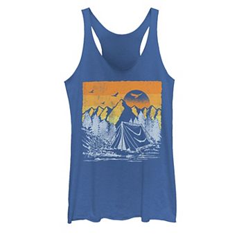 Juniors' Camping Mountain Range Tonal Poster Tank Top