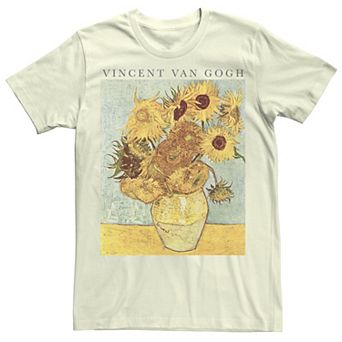 Juniors' Vincent Van Gogh Sunflowers Painting Boyfriend Graphic Tee