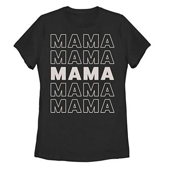 Juniors' "Mama" Bold Stack Tee