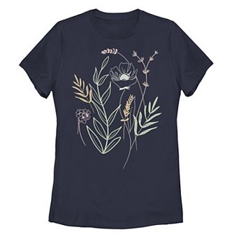 Juniors' Abstract Floral Redux Tee
