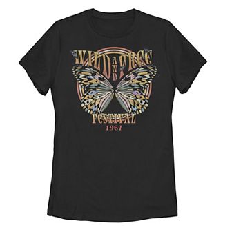 Juniors' "Wild And Free Festival" Butterfly Boyfriend Tee
