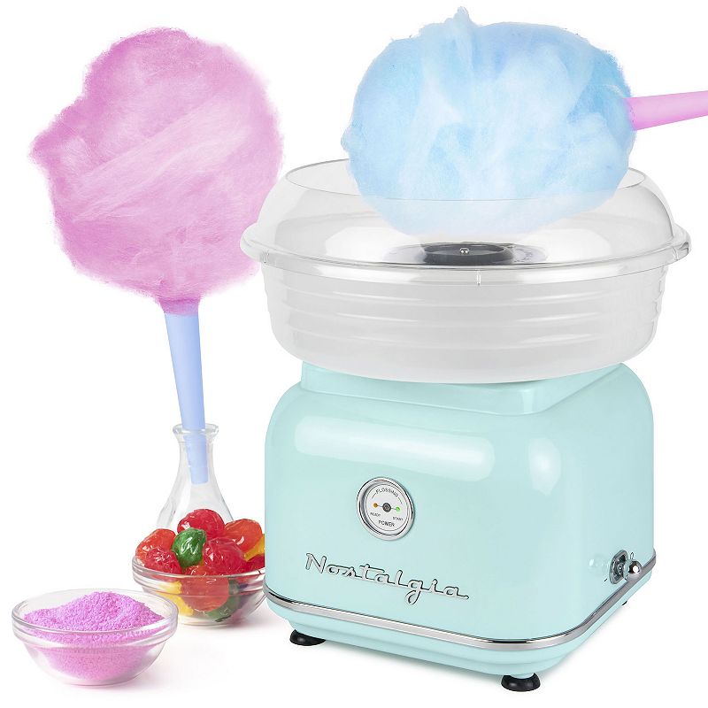 Nostalgia - CLCM8AQ Classic Retro Hard & Sugar-Free Candy Cotton Candy Maker - Aqua