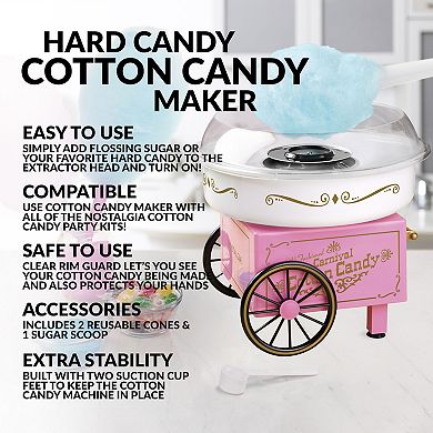 Nostalgia Electrics Vintage Hard & Sugar-Free Candy Cotton Candy Maker