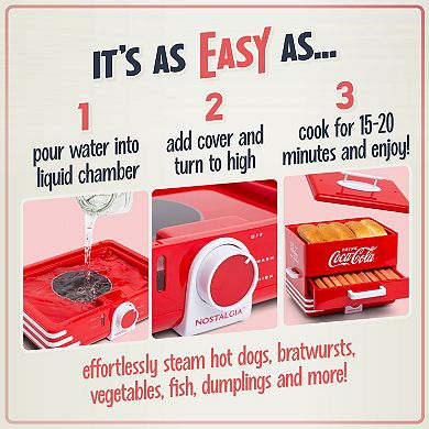 Nostalgia Electrics Large Coca-Cola Hot Dog Steamer
