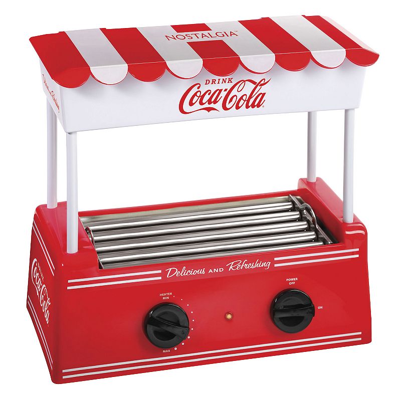 Nostalgia CKHDR8CR Coca-Cola Hot Dog Roller and Bun Warmer  8 Hot Dog and 6 Bun Capacity