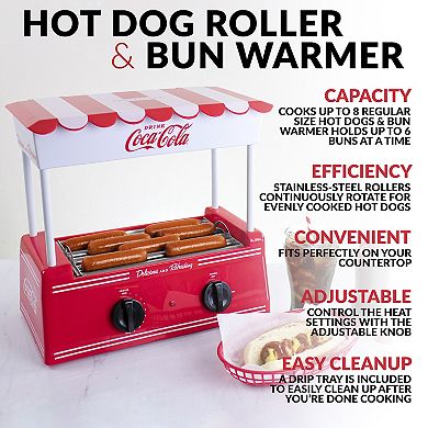 Nostalgia Electrics Coca-Cola Hot Dog Roller & Bun Warmer