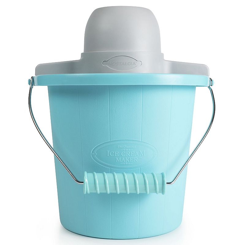 Nostalgia4-Quart Electric Ice Cream Maker with Easy-Carry Handle  Blue