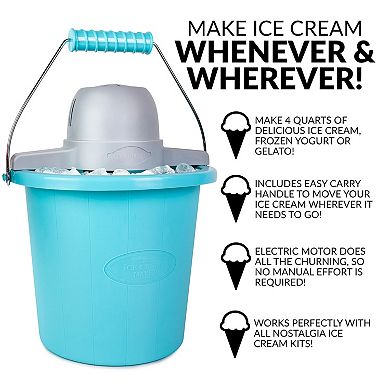 Nostalgia Electrics 4-qt. Electric Ice Cream Maker with Easy-Carry Handle