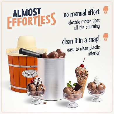 Nostalgia Electrics 4-qt. Electric Wood Bucket Ice Cream Maker