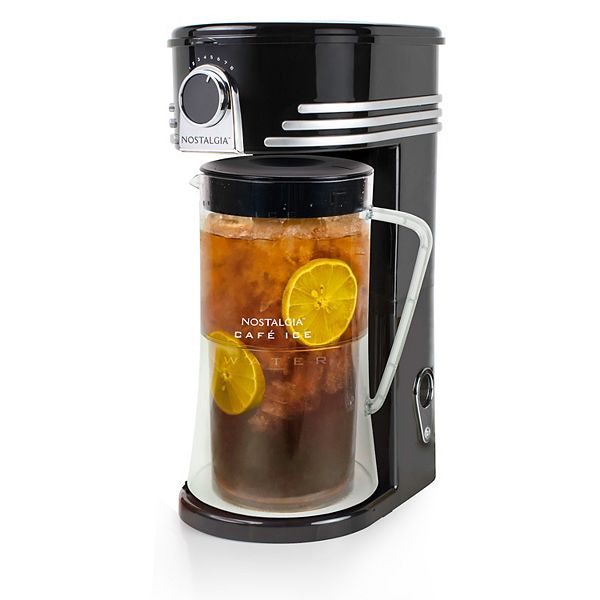  Homecraft Nostalgia Iced Coffee Maker and Tea Brewing Machine -  Cold Coffee Brewer, 3-Quart Iced Tea Maker with Filter Basket, Flavor  Enhancer, Adjustable Brew Strength, and Lid for Refrigerator: Home 