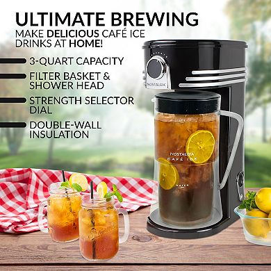 Nostalgia Electrics Cafe Ice 3-qt. Iced Coffee & Tea Brewing System