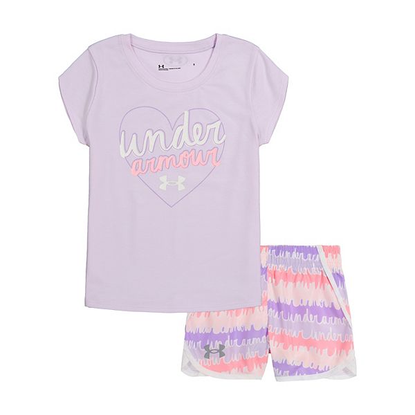 Baby Girl Under Armour Script Heart Tee Shorts Set